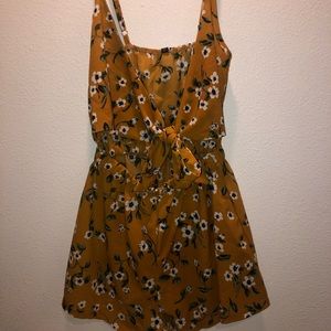 ZAFUL, yellow, flowery romper